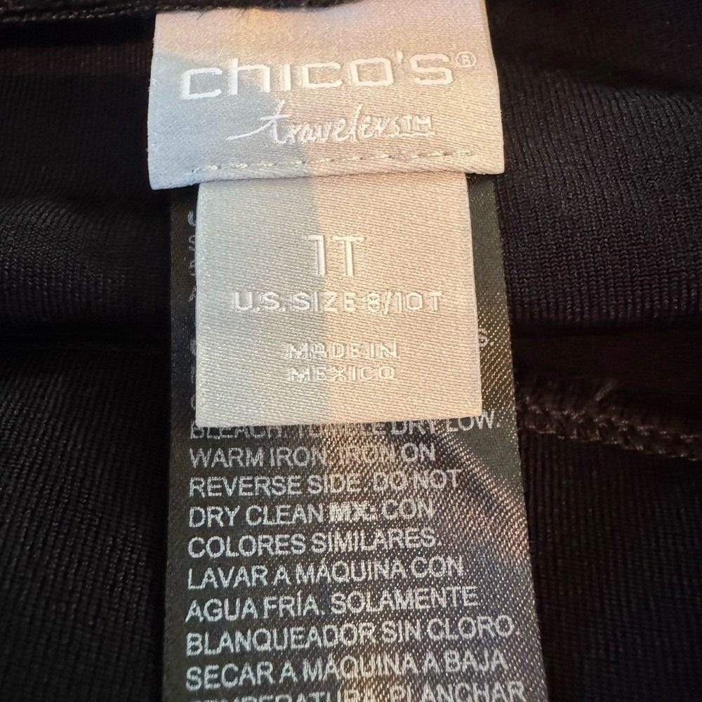 Chicos Womens Travelers Slinky Wide Leg Pants Size 10 Tall Black - Picture 5 of 8